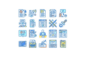 Copywriting Content Strategy Icons, an Object Illustration by pikepicture