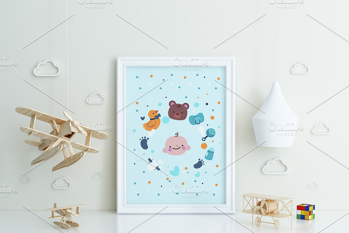 Nursery Frame Mockup - Airplane kids, a Print Template by Milan Mockup (Photo 4 of 7)