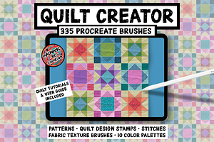 Procreate Quilt Creator Brush Set, a Brush Add-On by AlwaysBeColoring