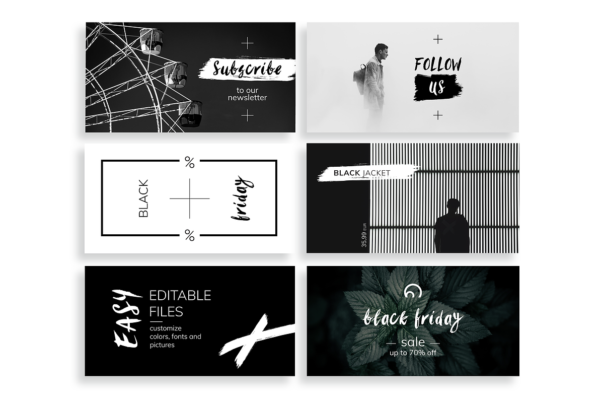 Black & White Facebook Ad Templates, a Social Media Template by Wild Ones (Photo 4 of 9)