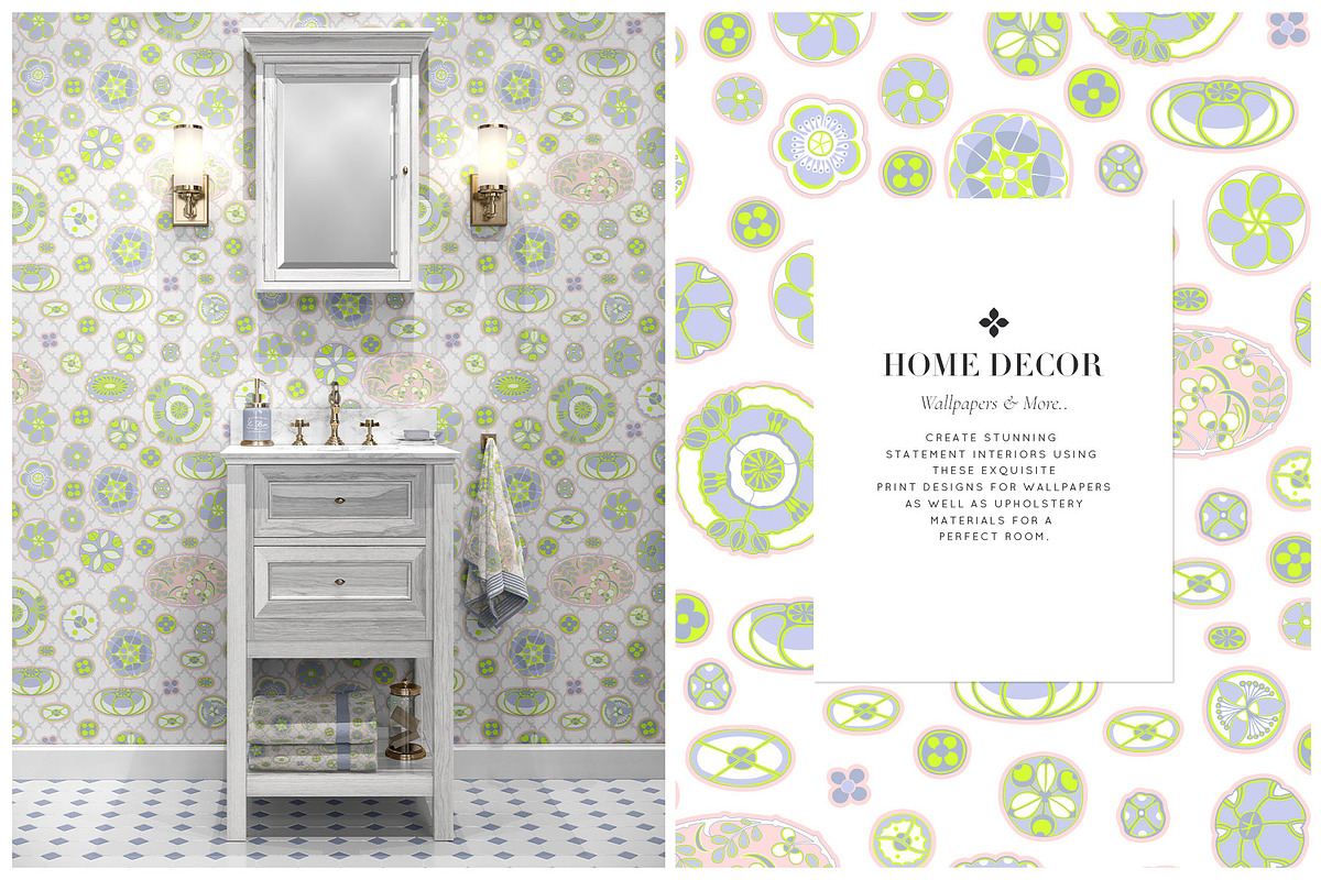 Bold and large art deco style motifs