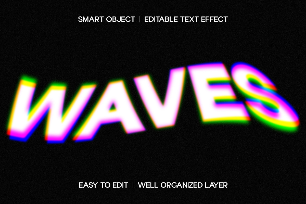 Waves Distortion Text Effect, a Layer Style Add-On by dokudokunomi