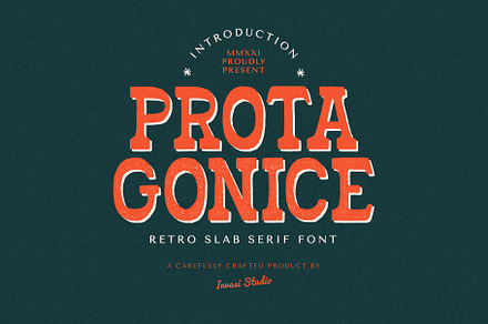 Protagonice - Retro Slab, a Slab Serif Font by Invasi Studio