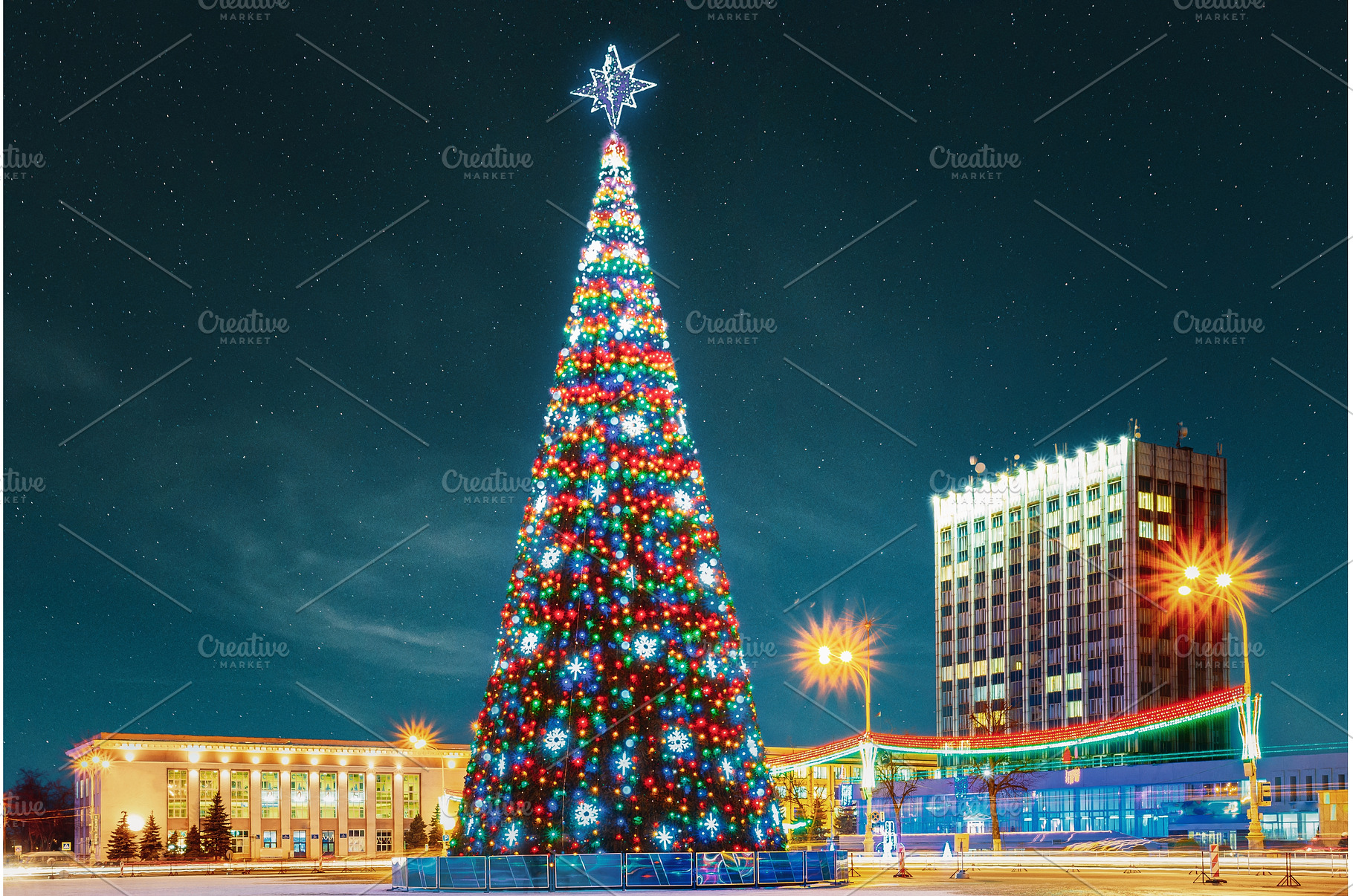 Vibrant Christmas Tree Featuring, a Holiday Photo by Our Amazing World