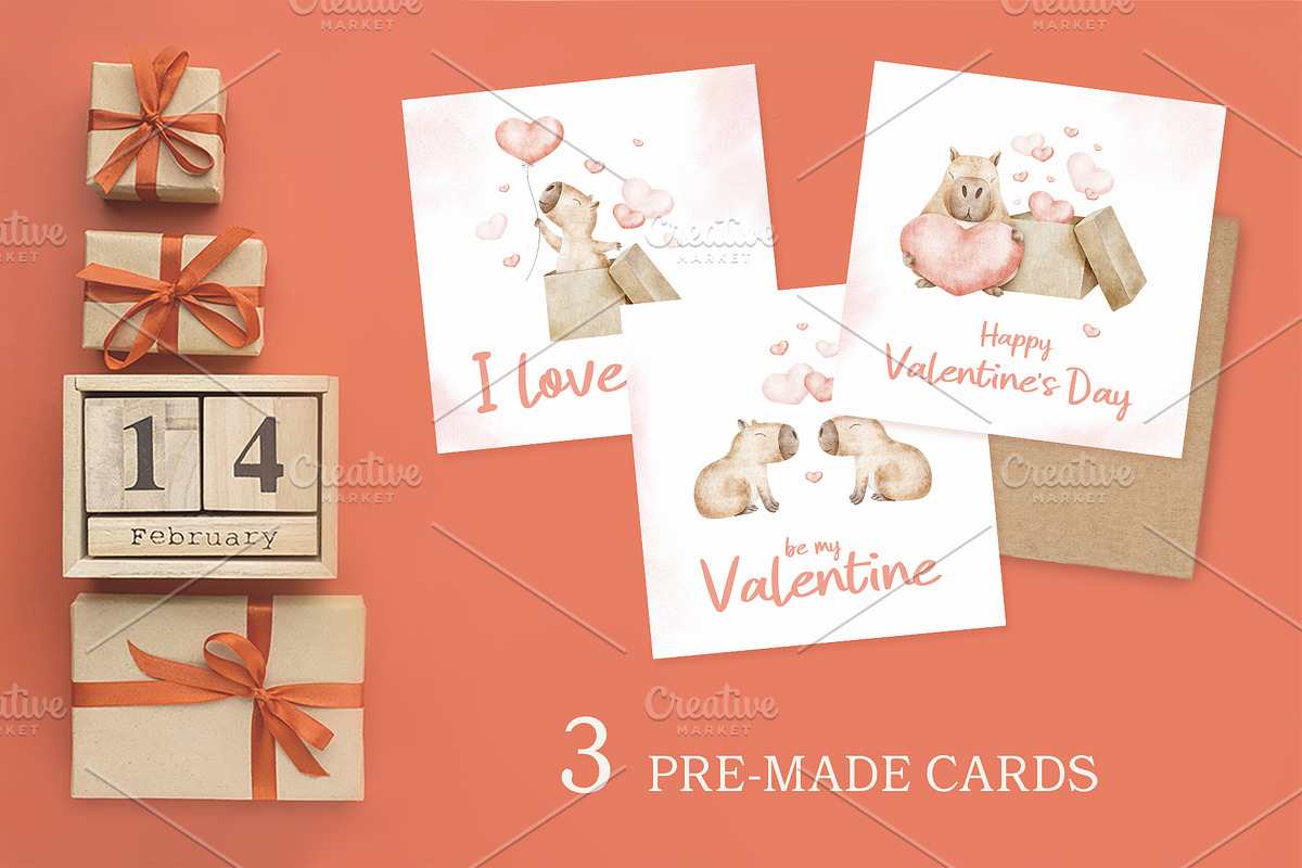 Valentine's Capybara illustration, an Illustration by Fedulova Art (Photo 2 of 9)