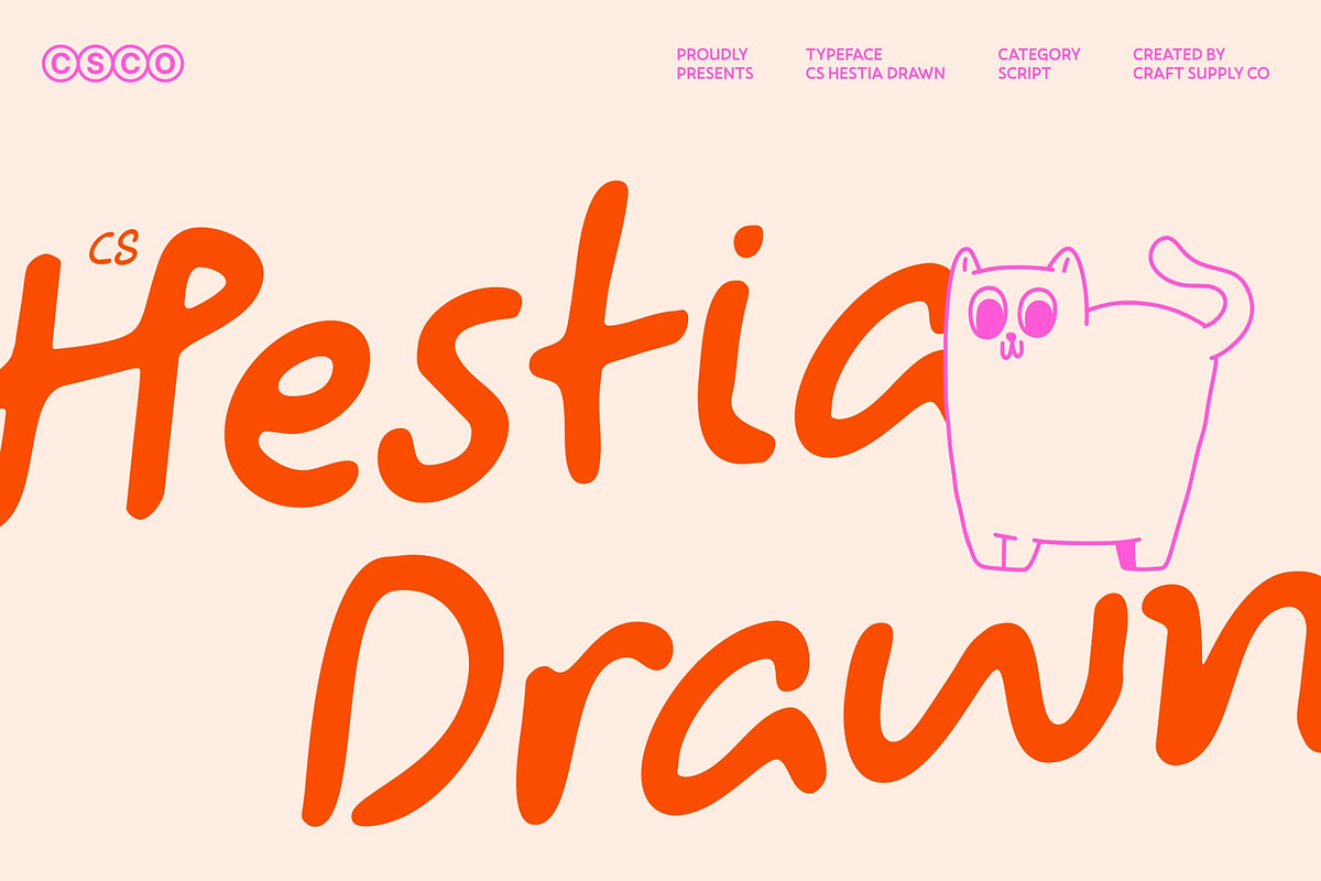 CS Hestia Drawn, a Handwritten Font by Craft Supply Co. (Photo 1 of 8)