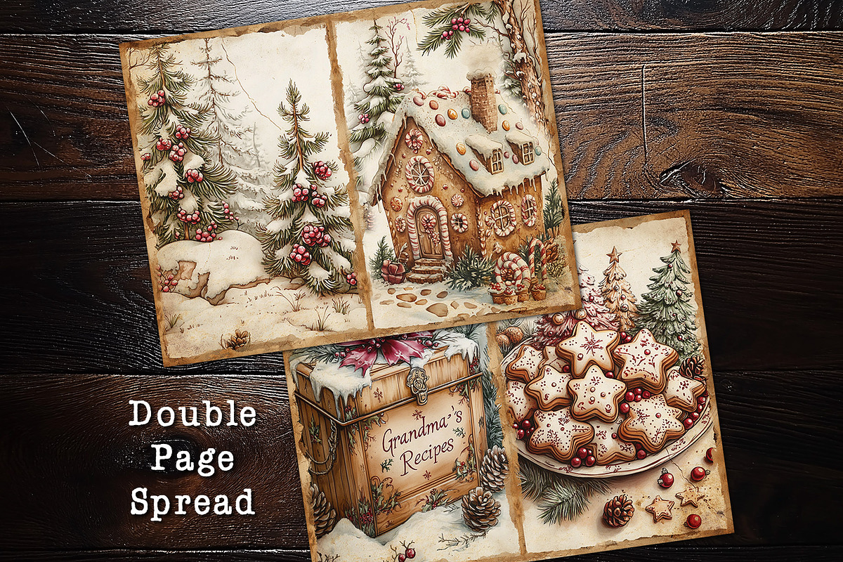 Vintage Christmas Bakery Journal Kit, a Seasonal Illustration by V Design Creator (Photo 4 of 13)