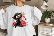 Whimsical Valentine Black Cat Clipar, an Illustration by OK Design (Thumbnail 6 of 6)
