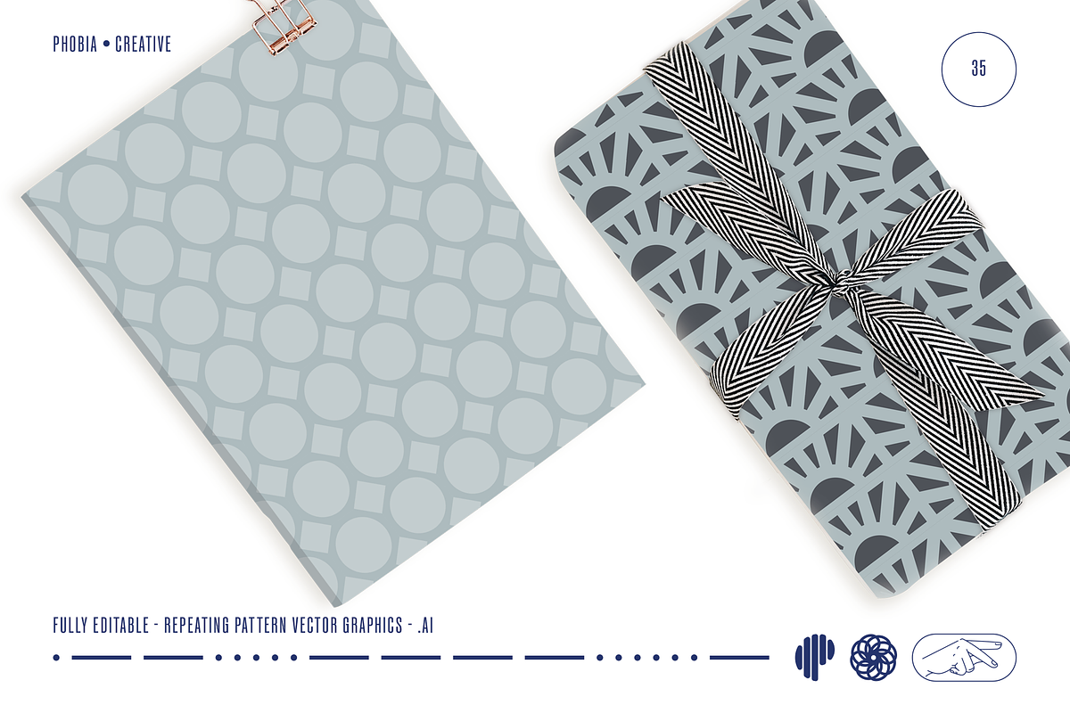 Midcentury Breeze Block Pattern Set, a Pattern Graphic by Phobia Creative (Photo 7 of 9)