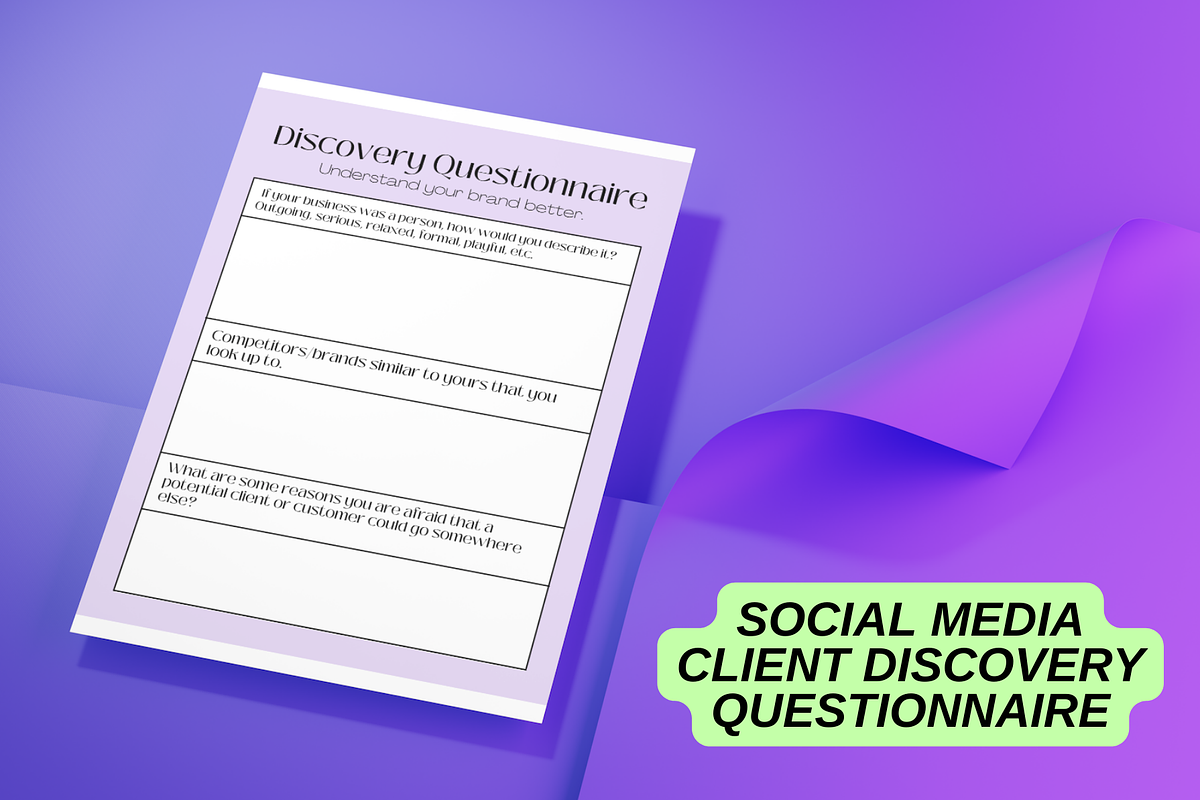 Social Media Discovery Questionnaire, a Templates & Theme by BLYNKsocial (Photo 1 of 2)