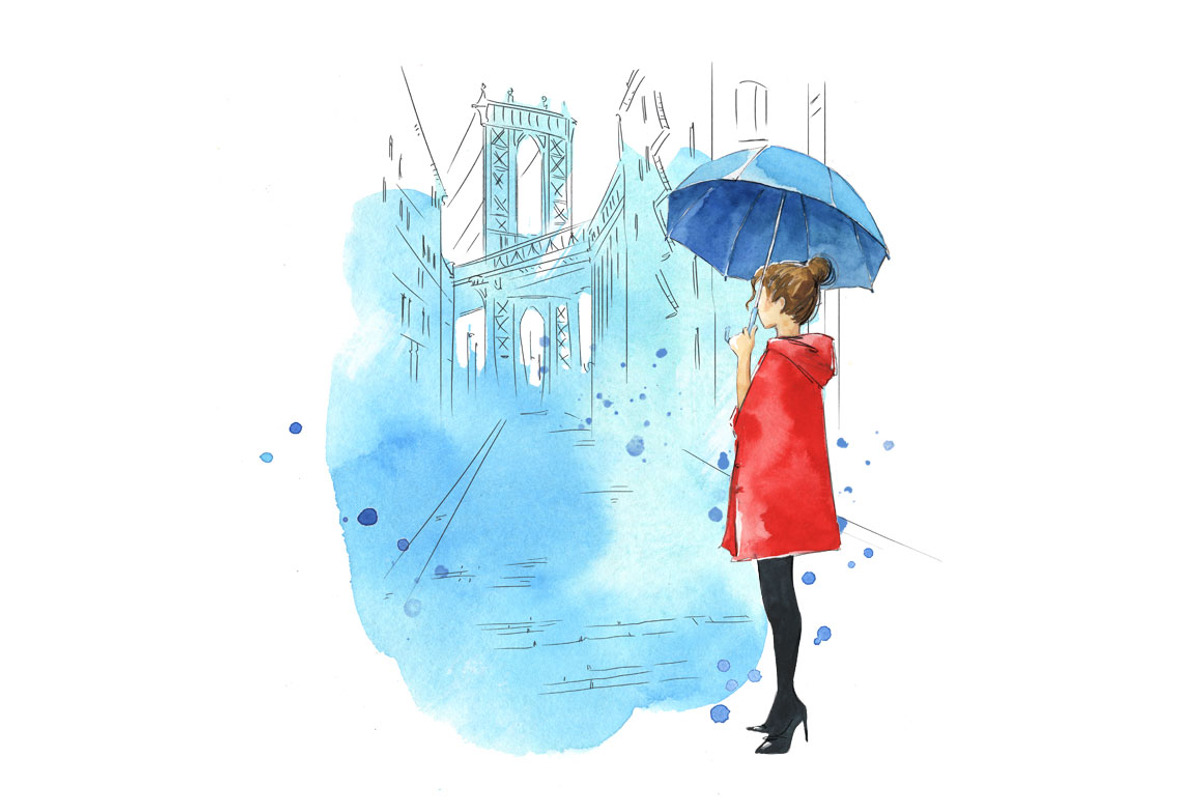 Watercolor Umbrellas illustration, an Illustration by Kamenuka (Photo 3 of 6)