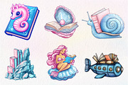 Undersea Reading Clipart, an Illustration by CreationArt (Thumbnail 6 of 9)