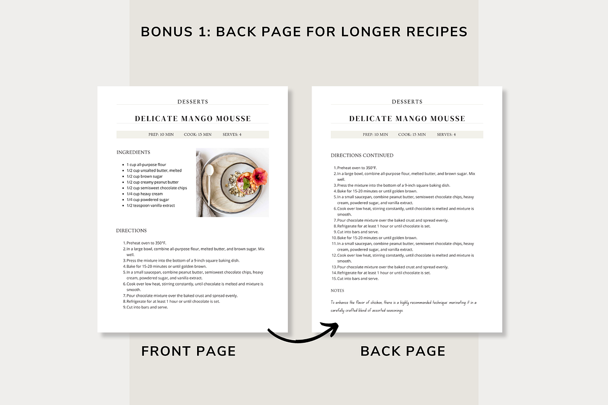 Modern Recipe Template Canva, a Card Template by OrganizationOasisRo (Photo 4 of 10)