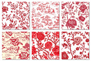 Red & White Chinoiserie Digital Pape, a Texture Graphic by Dream Creation (Thumbnail 5 of 7)