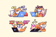 Cute dog working set, stickers, a Person Illustration by PaperTrident (Thumbnail 4 of 10)