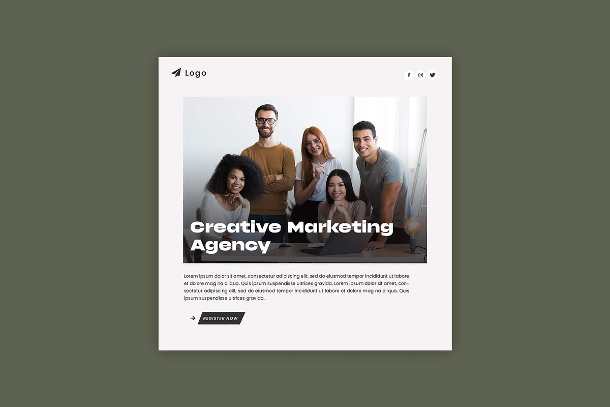 Marketing Agency Instagram Post, a Social Media Template by Saman Osama