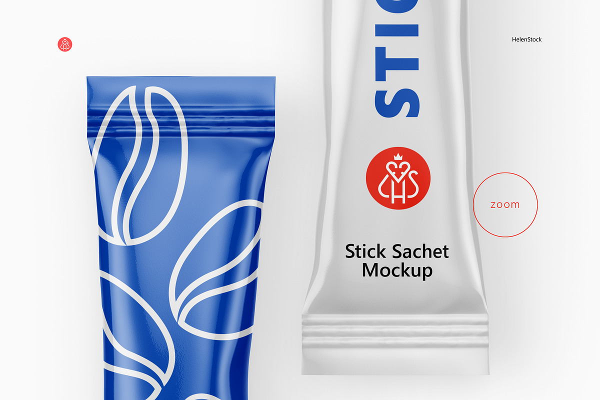 Stick Sachet Mockup - Top View, a Packaging Mockup by HelenStock (Photo 9 of 9)