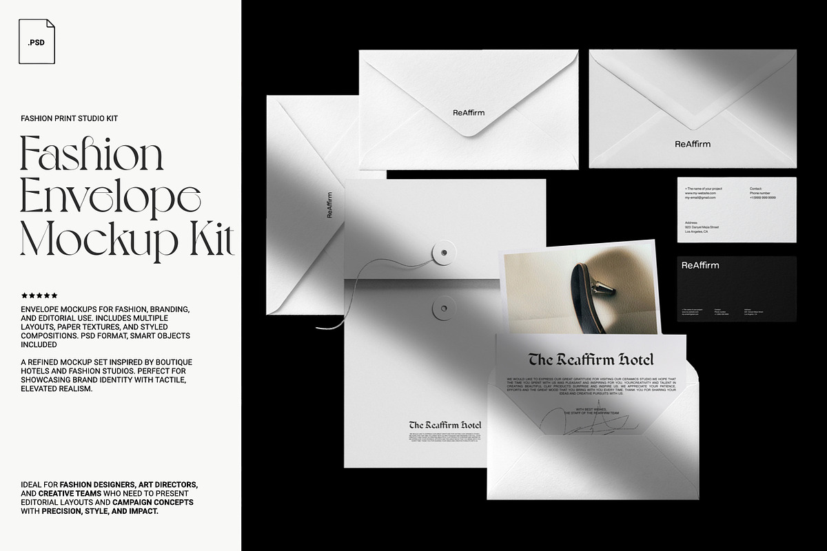 Fashion Envelope Mockup Kit, a Mockup by ReAffirm (Photo 3 of 8)