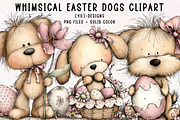 Whimsical Easter Dogs Clipart, an Illustration by CreationArt (Thumbnail 1 of 7)