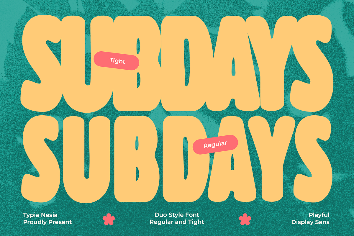 Subdays – Playful Retro Sans Font, a Sans Serif Font by Typia Nesia (Photo 1 of 10)