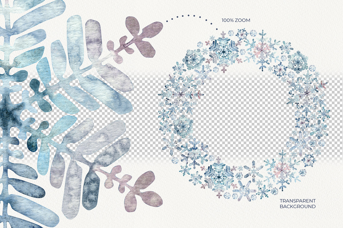 Winter Snowflakes Watercolor, a Seasonal Illustration by YarovaArt (Photo 6 of 17)