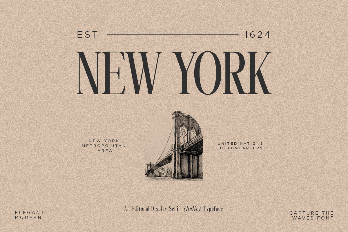 Captures The Waves | Modern Display, a Serif Font by Pentagonistudio (Photo 3 of 10)