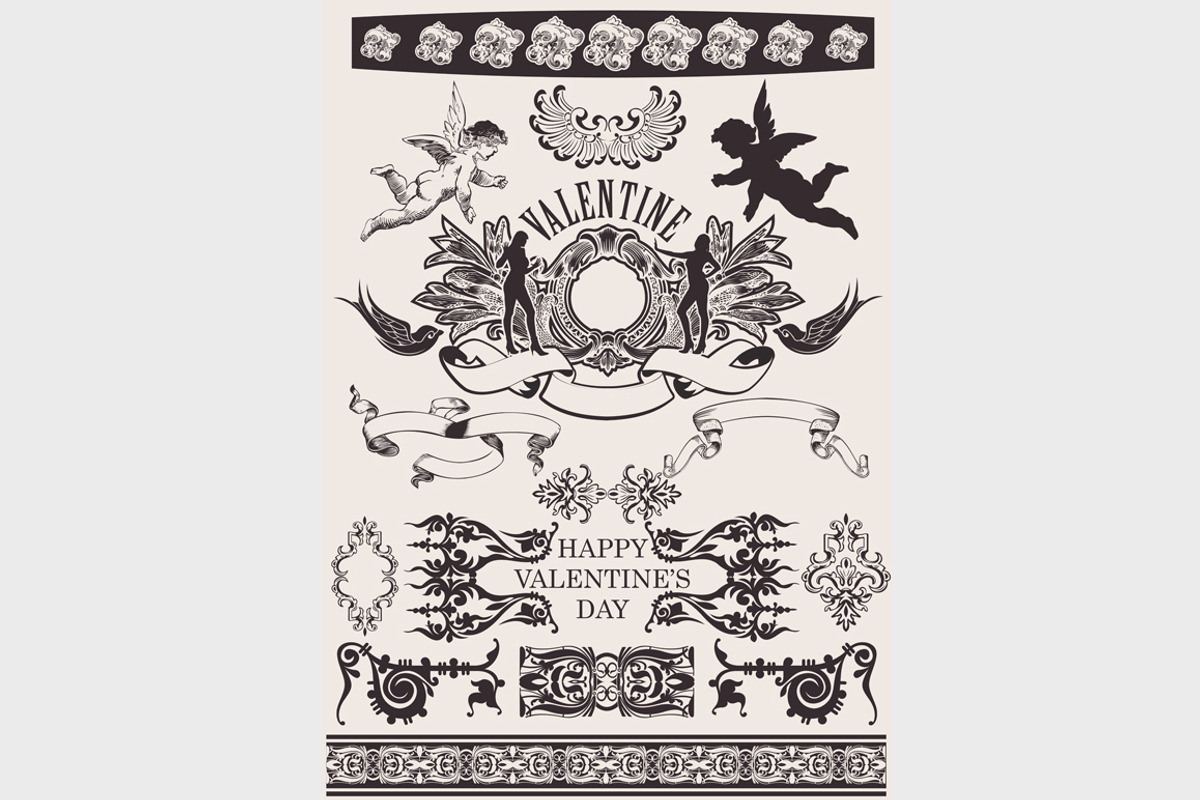 Valentine Design Elements. Vector.