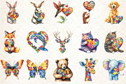 Animal with Autism Puzzle Heart Clip, a Seasonal Illustration by Rose Art (Thumbnail 2 of 4)