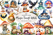 Cozy Magic Fairy Forest Witch Clipar, an Illustration by CreationArt (Thumbnail 1 of 5)