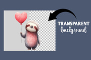 Valentine Sloth Clipart, an Illustration by Designworld (Thumbnail 5 of 6)