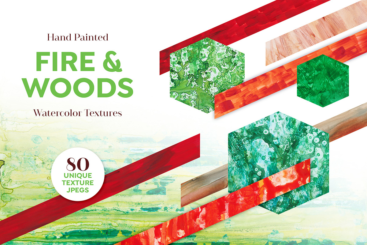 FIRE & WOODS watercolor textures, a Texture Graphic by Vintage To Vectors (Photo 1 of 11)