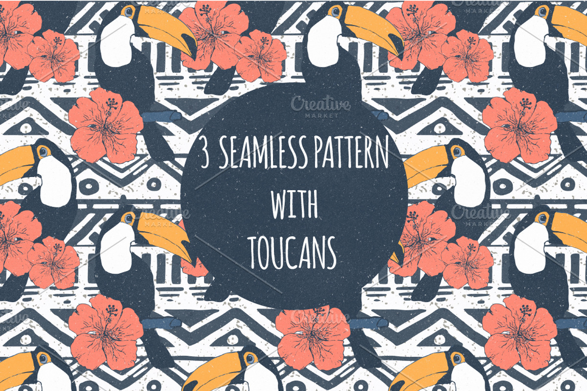 Exotic patterns with toucans, a Pattern Graphic by Julia Bilenko (Photo 1 of 4)