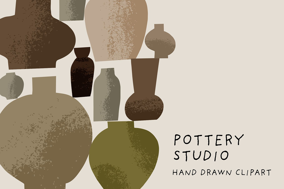 POTTERY STUDIO. HAND DRAWN CLIPART, an Object Illustration by Barkova Nadya (Photo 1 of 7)