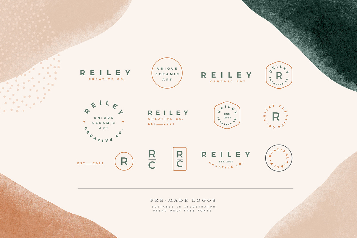 Earthy Abstract Shapes + Logos, a Texture Graphic by Basia Stryjecka (Photo 18 of 20)