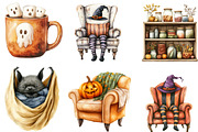 Creepy and Cozy Halloween Clipart, an Illustration by Designking (Thumbnail 3 of 4)