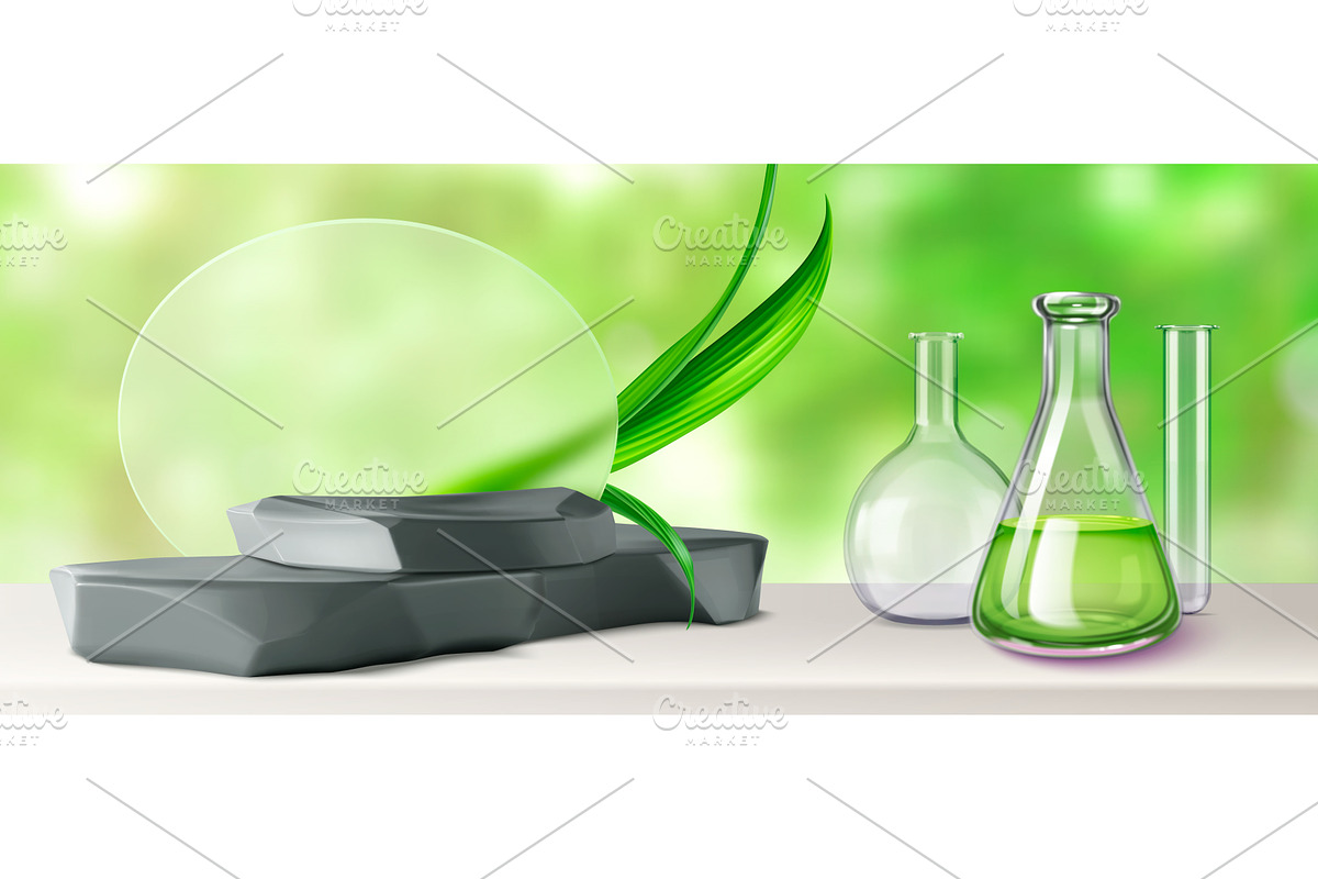 Podium with transparent lab, an Illustration by art PVP - market