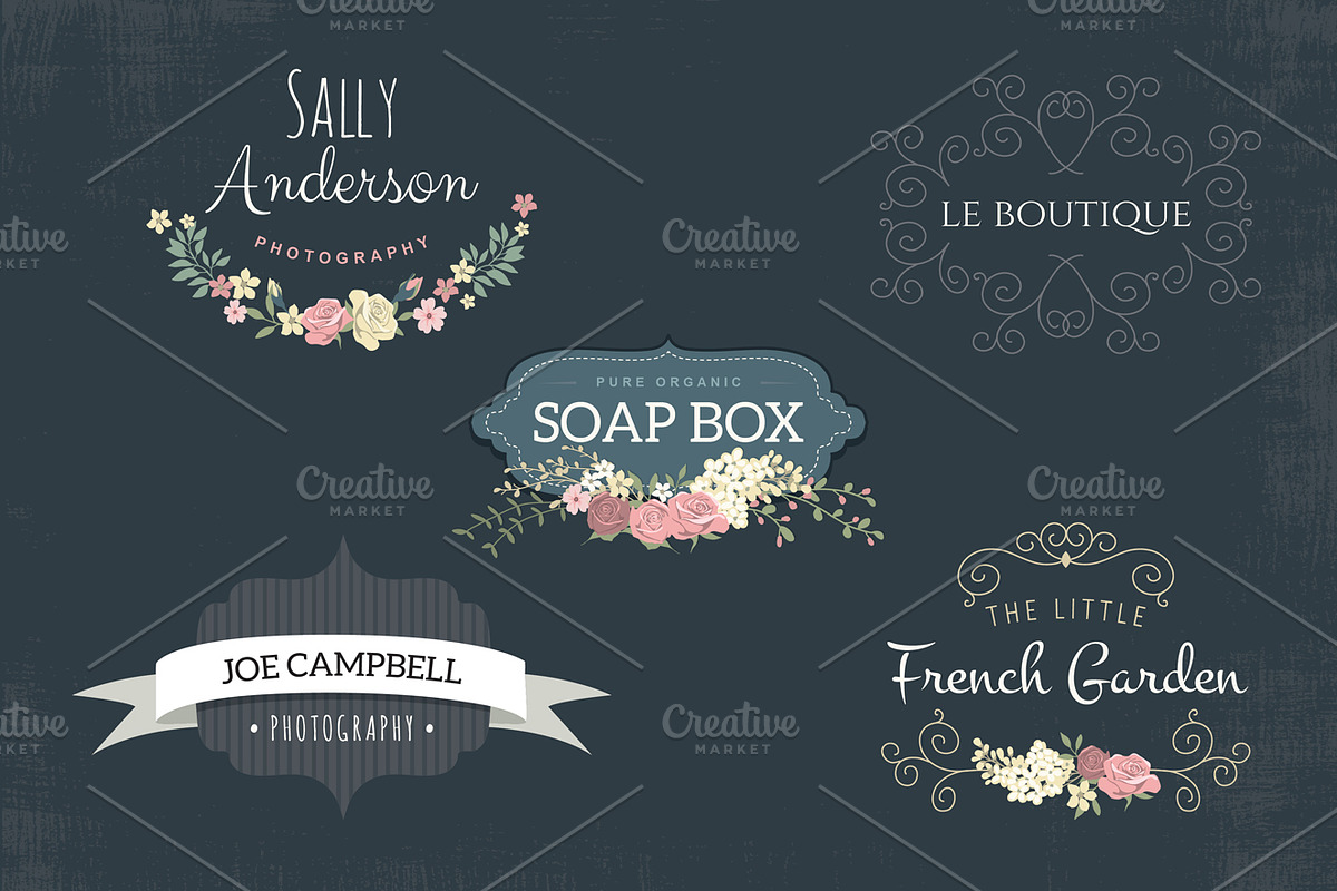 Vintage logo templates Vol 1, a Branding & Logo Template by Lisa Glanz (Photo 2 of 4)