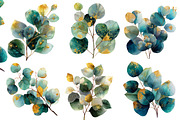 Watercolor and Gold Eucalyptus Clipa, an Illustration by Designworld (Thumbnail 2 of 5)
