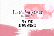 12 Brush Strokes - 6 Teal and 6 Rose, a Texture Illustration by Tubigan Art (Thumbnail 3 of 7)
