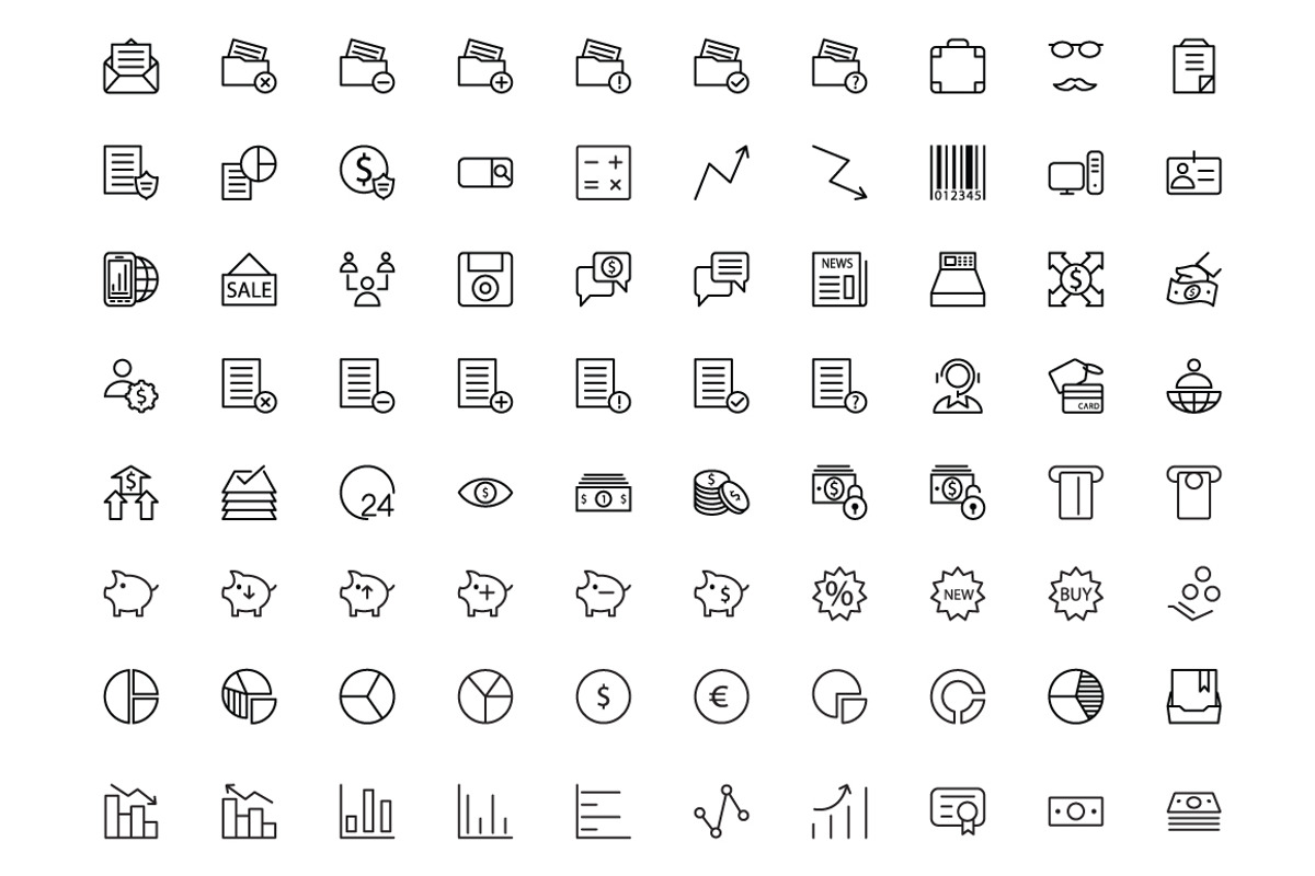 250+ Finance Icons, an Outline Icon by Creative Stall (Photo 4 of 5)
