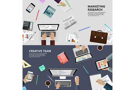Marketing research and creative team