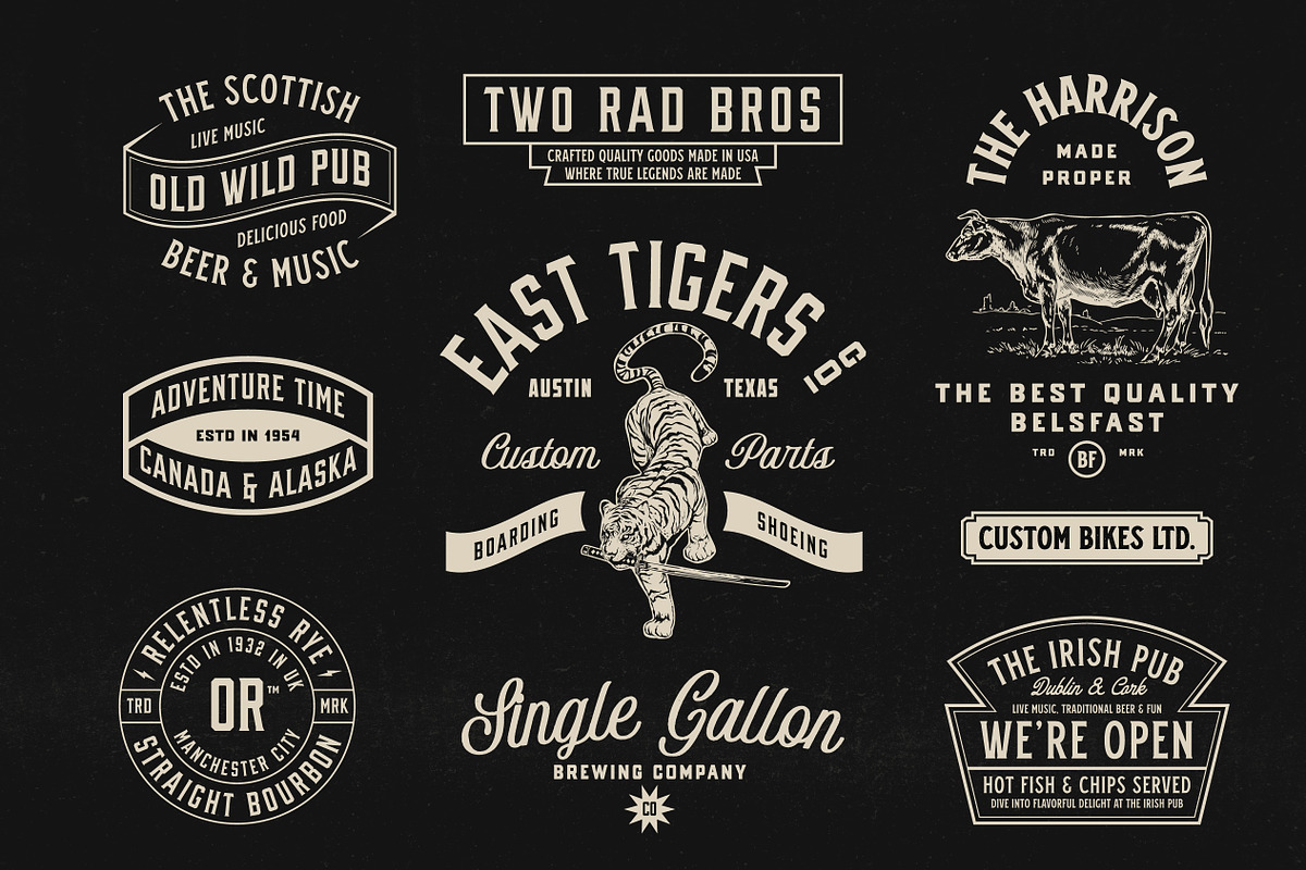 50 Apparel Logo Designs, a Branding & Logo Template by Davide Bassu (Photo 7 of 22)