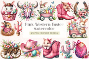 Pink Western Easter Clipart, an Illustration by DreamArtGraphic (Thumbnail 1 of 4)