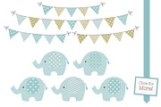 Boys Vintage Elephant Clipart, an Illustration by Amanda Ilkov (Thumbnail 2 of 3)