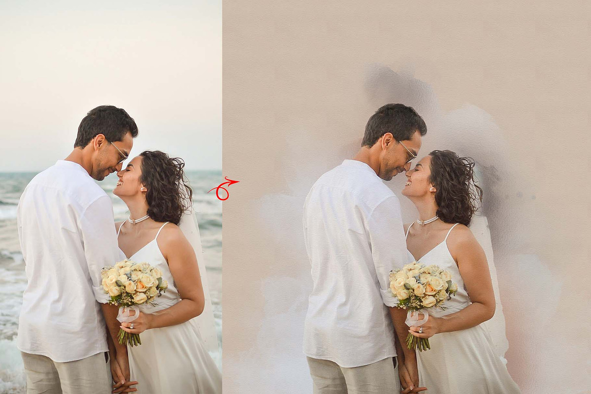 Wedding Watercolor Portrait Action, an Action Add-On by MRI STUDIO (Photo 7 of 12)