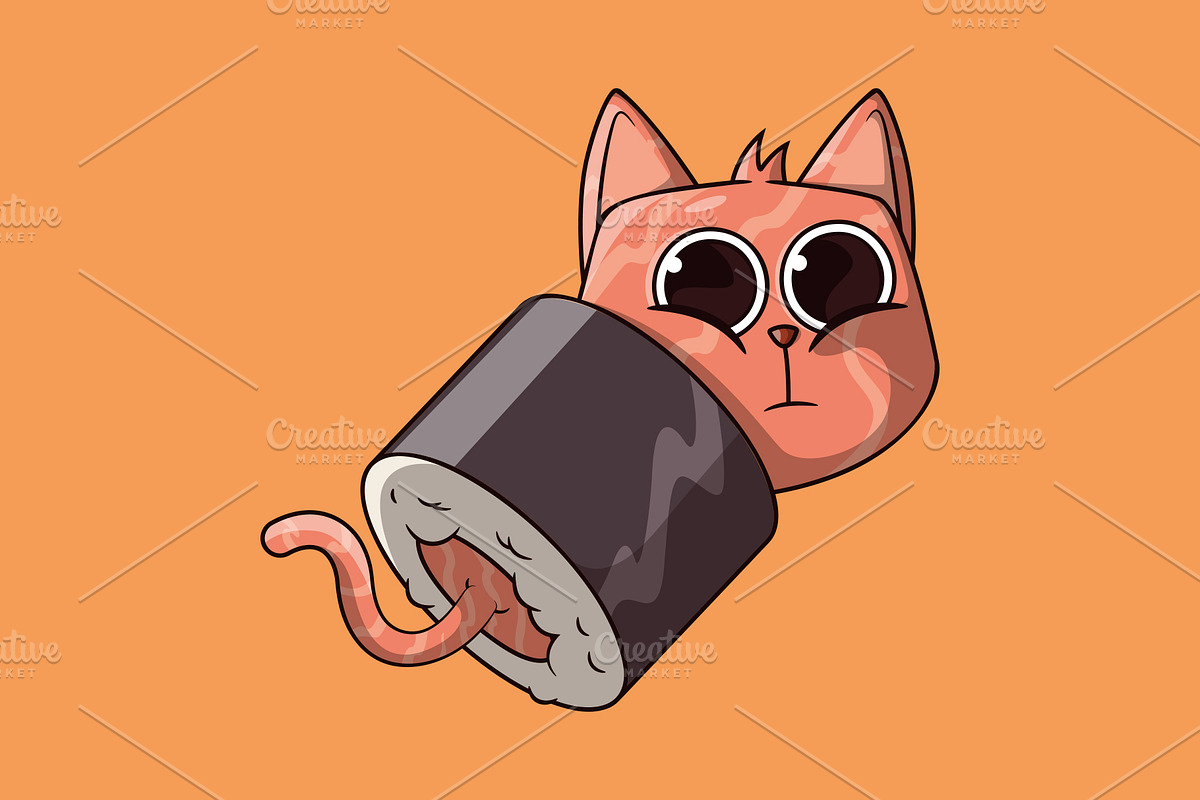 Sushi Cat, a Food Illustration by pedrors