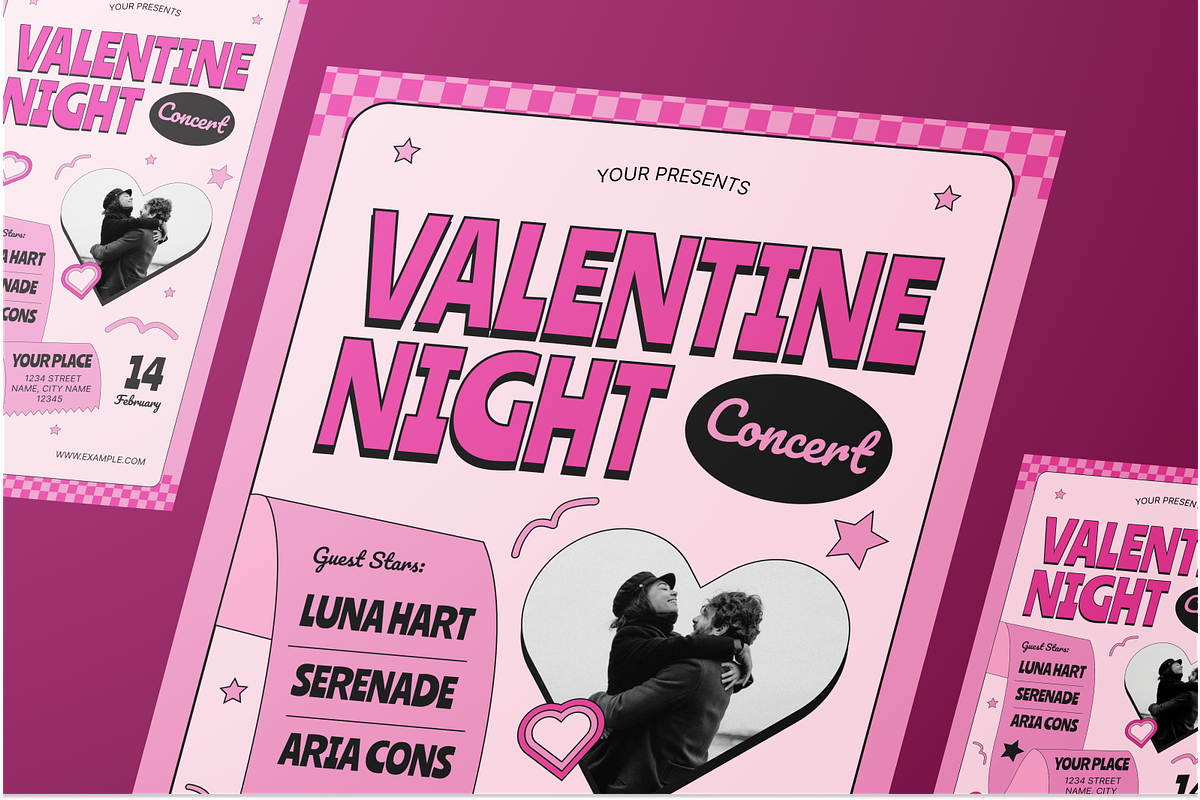 Valentine Concert Flyer Set, a Flyer Template by Annora Studio (Photo 4 of 6)