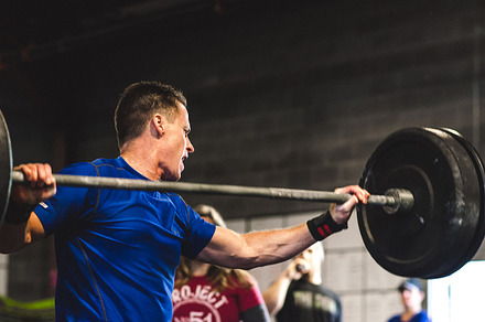 Crossfit lifting & dropping  man stock photo containing crossfit and fitness