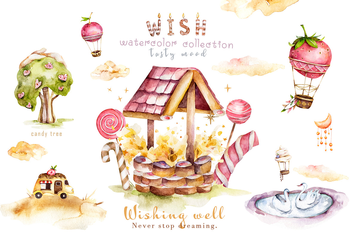 Sweet Dreams. Holiday watercolor set, a Decorative Illustration by Ann Art Houze (Photo 5 of 13)