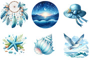 Blue Summer Beach Clipart, an Illustration by DreamArtGraphic (Thumbnail 2 of 4)